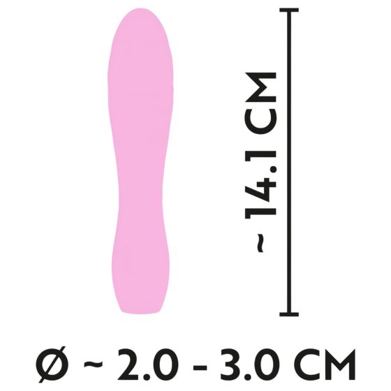 Cuties Mini 3 - akkus, vízálló, bordázott vibrátor (pink)