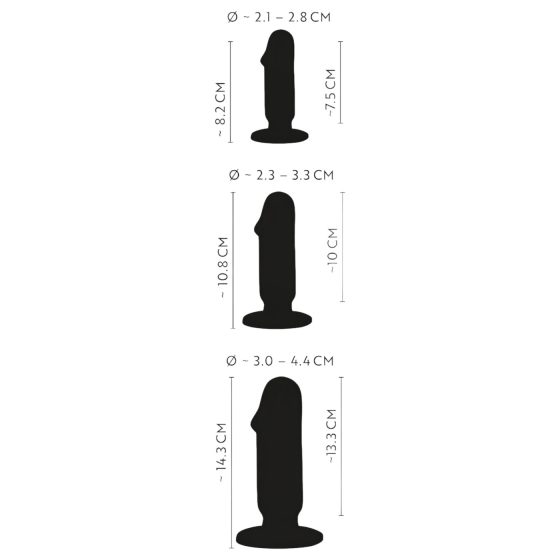 Anos Training Kit - anál plug szett (3 részes) - fekete