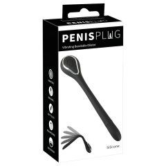   Penis Plug Dilator - akkus, vibrációs dilátor (1,1cm) - fekete