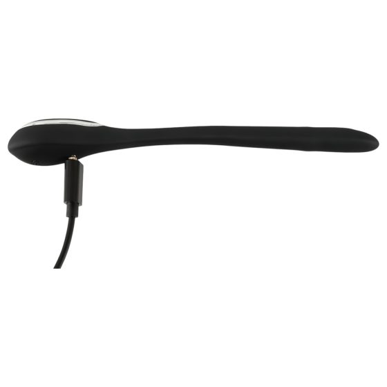 Penis Plug Dilator - akkus, vibrációs dilátor (1,1cm) - fekete