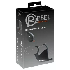 Rebel - akkus, péniszgyűrű és here vibrátor (fekete)
