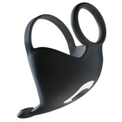 Rebel - akkus, péniszgyűrű és here vibrátor (fekete)