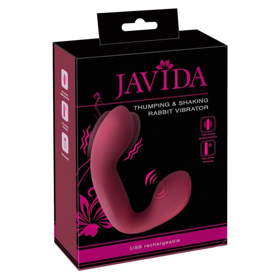 Javida Thumping - pulzáló G-pont és csikló vibrátor (piros)