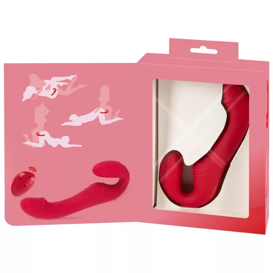 You2Toys Strapless - rádiós, felcsatolható vibrátor (piros)