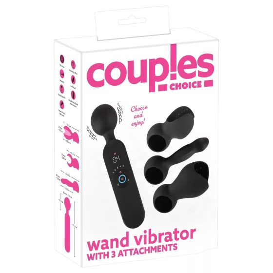 Couples Choice - akkus, melegítő wand masszírozó vibrátor (fekete)