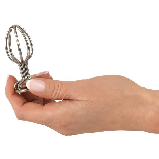 / ANOS Metal (2,8cm) - kalitkás acél anál plug (ezüst)