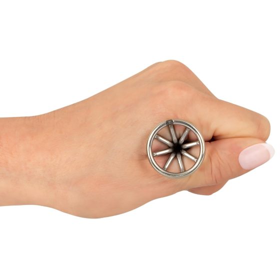 / ANOS Metal (2,8cm) - kalitkás acél anál plug (ezüst)