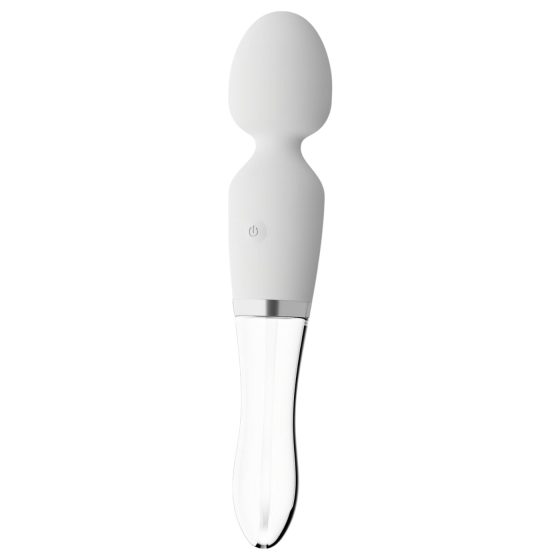 Liaison Wand - szilikon-üveg LED-es vibrátor (átlátszó)
