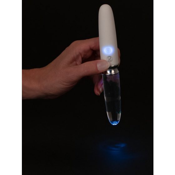 Liaison Straight - akkus, LED vibrátor (áttetsző-fehér)
