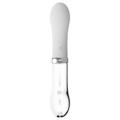   You2toys Liaison - szilikon-üveg LED vibrátor (átlátszó-fehér)