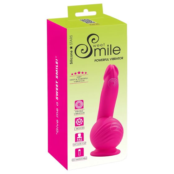 SMILE Powerful - akkus, 2 motoros tapadókorongos vibrátor (pink)