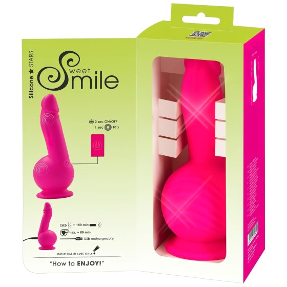 SMILE Powerful - akkus, 2 motoros tapadókorongos vibrátor (pink)