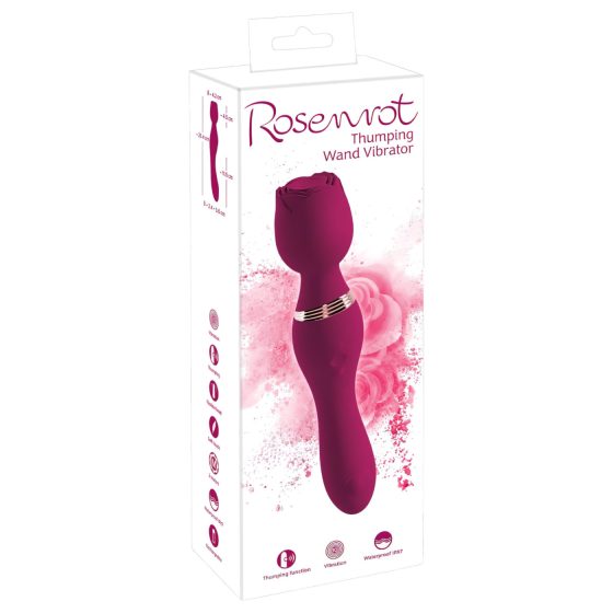 You2Toys Rosenrot - akkus rózsaszál masszírozó vibrátor (piros)