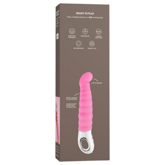 Fun Factory G5 - akkus, vízálló bordázott G-pont vibrátor (pink)