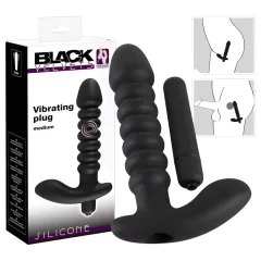 Black Velvets redős vibrátor - közepes (fekete)