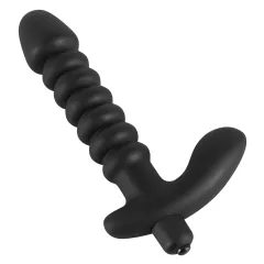 Black Velvets redős vibrátor - közepes (fekete)
