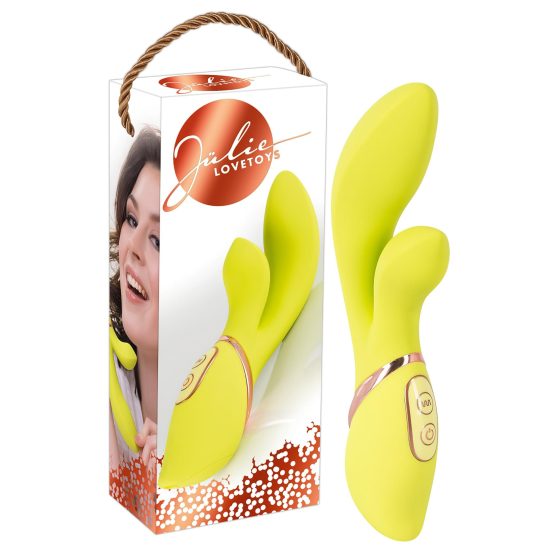 Jülie - vibrátor klitoriszkarral (sárgászöld)