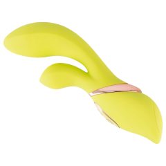 Jülie - vibrátor klitoriszkarral (sárgászöld)