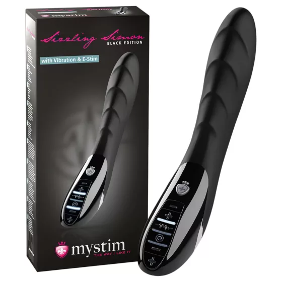 mystim Sizzling Simon - elektro-stimuláló vibrátor (fekete)