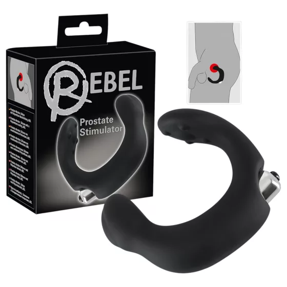 Rebel - íves prosztata vibrátor és masszírozó (fekete)