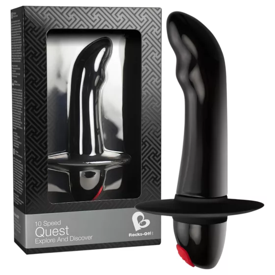 Quest - 10 ritmusú kezdő prosztata vibrátor (fekete)
