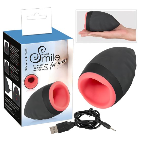 / SMILE Warming - akkus, melegítő száj maszturbátor férfiaknak