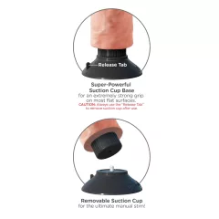 King Cock 10 tapadókorongos vibrátor (25 cm) - natúr