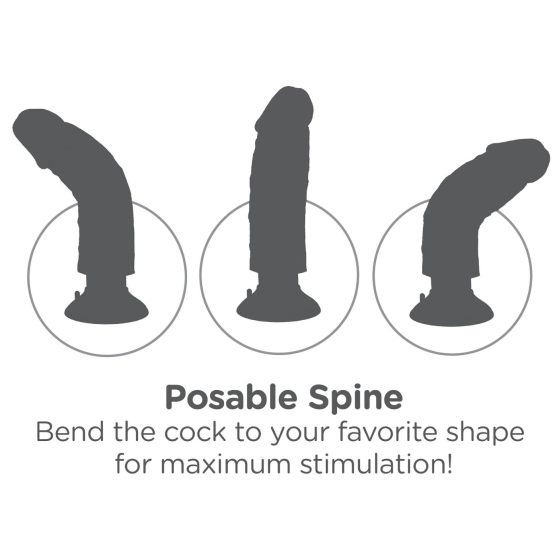 King Cock 10 tapadókorongos vibrátor (25 cm) - natúr