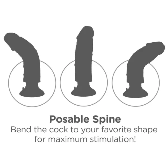 King Cock 10 tapadókorongos vibrátor (25 cm, natúr)