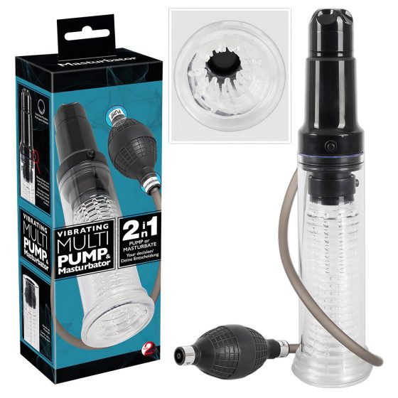 You2Toys - 2in1 - péniszpumpa és maszturbátor egyben (átlátszó)