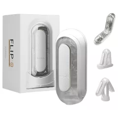   TENGA Flip Zero - vibrációs maszturbátor férfiaknak (fehér)
