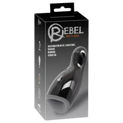   Rebel - fűthető, vibráló, fel-le mozgó maszturbátor férfiaknak (fekete)