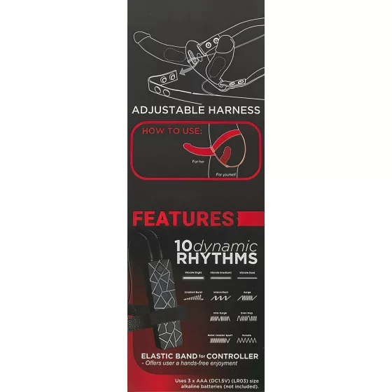 / Double Thruster - felcsatolható dupla vibrátor (fekete)