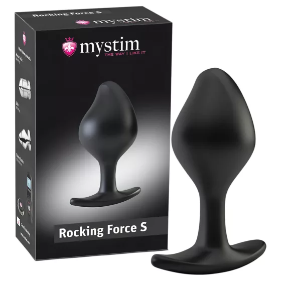 mystim Rocking Force S - elektro anál plug - kicsi (fekete)
