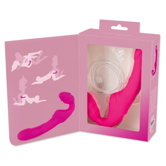 Double2Teaser - felcsatolható vibrátor tartópánt nélkül (pink)