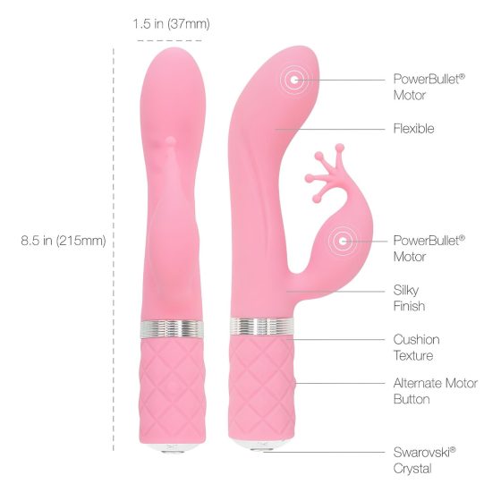 Pillow Talk Kinky - akkus, 2 motoros G-pont vibrátor (pink)