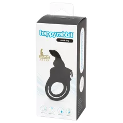   Happyrabbit Cock - vízálló, akkus pénisz- és heregyűrű (fekete)