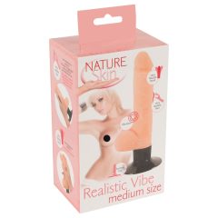   Nature Skin M - herés, tapadókorongos élethű vibrátor (natúr)