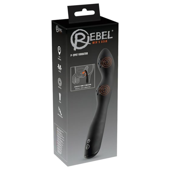 Rebel P-Spot - 2 motoros prosztata vibrátor (fekete)