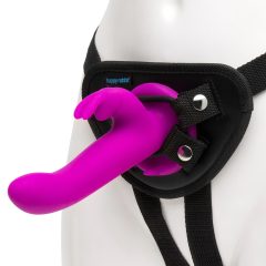   Happyrabbit Strap-On - nyuszis felcsatolható vibrátor (lila)
