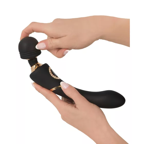 Cleopatra Wand - prémium masszírozó vibrátor strasszokkal (fekete)