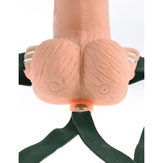 Fetish Strap-On 6 - felcsatolható, üreges vibrátor (natúr)