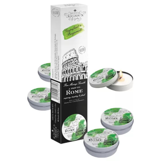 Petits Joujoux Rome - masszázsgyertya szett, grapefruit-bergamott (5 x 43 ml)