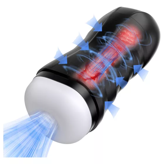 AlvUp - szívó-vibráló maszturbátor férfiaknak (fekete)