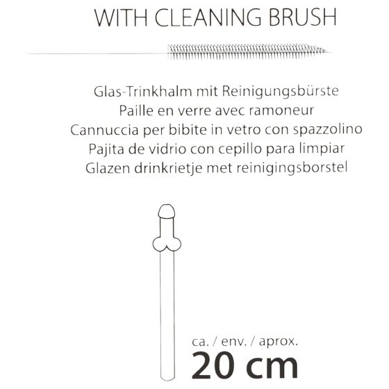 Straw Willy - péniszes üveg szívószál - átlátszó (4db)