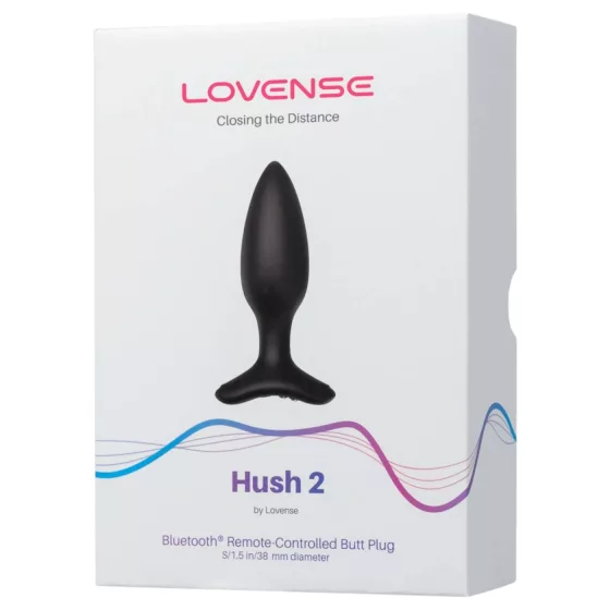 Lovense Hush 2 S - fekete app-vezérelt anál vibrátor (38 mm)