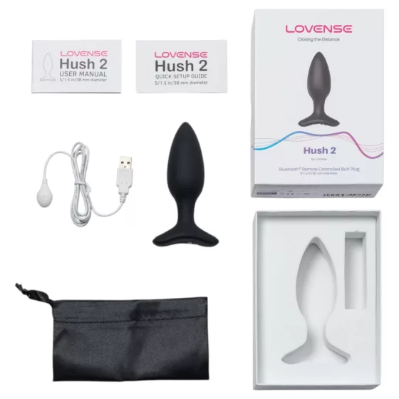 Lovense Hush 2 S - fekete app-vezérelt anál vibrátor (38 mm)