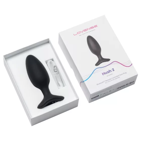Lovense Hush 2 M - fekete app-vezérelt anál vibrátor (45 mm)