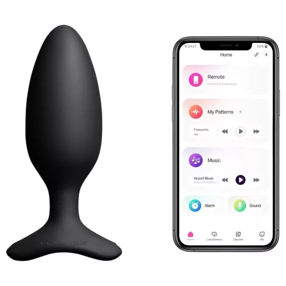 Lovense Hush 2 M - fekete app-vezérelt anál vibrátor (45 mm)