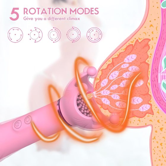 / Sunfo - 2in1 mellbimbó vibrátor (pink)